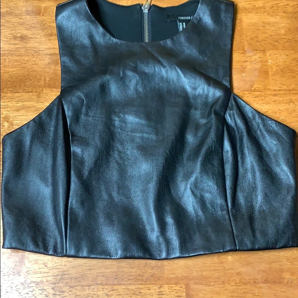 Pleather crop tank
